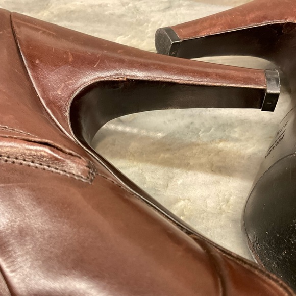 Prada Brown Leather Zip-Up Ankle Boots . Vero Cuoio Made in Italy size 37 1/2 - Picture 9 of 16